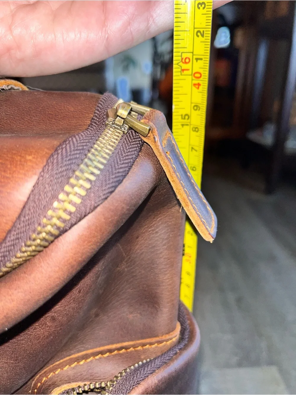 Men’s leather backpack travel bag unbranded heavy duty rugged weekender brown